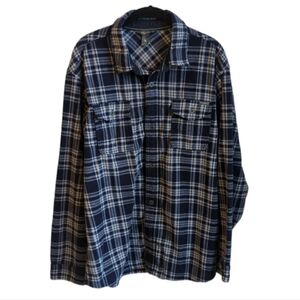 Eddie Bauer Fleece Plaid Button Up Size Large